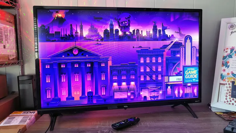 The TCL 3-Series showing off its Roku TV wallpaper