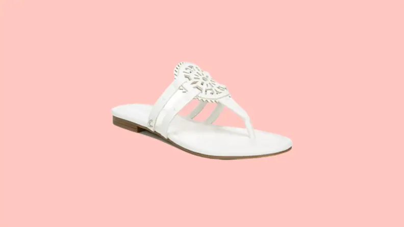 white flip flop sandal