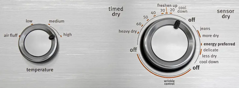 Despite the use of a crank timer, most of the Maytag Centennial MEDC555DW's cycles actually rely on sensors.