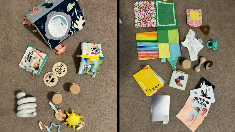 Contents of two kits side-by-side.