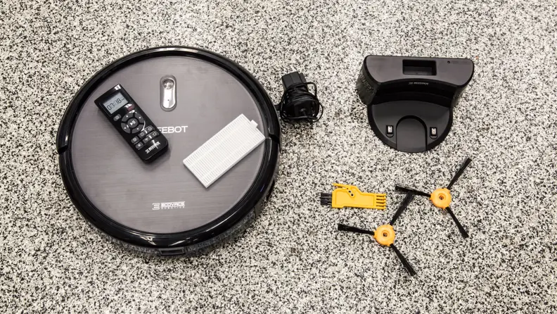 The N79 comes with a spare filter, two extra brushes, a cleaning tool, a charger, and a remote.