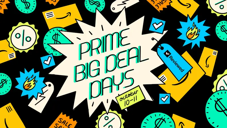 A graphic with the words Prime Big Deals Days at the center with dollar signs on the sides to represent Amazon Prime Day deals.