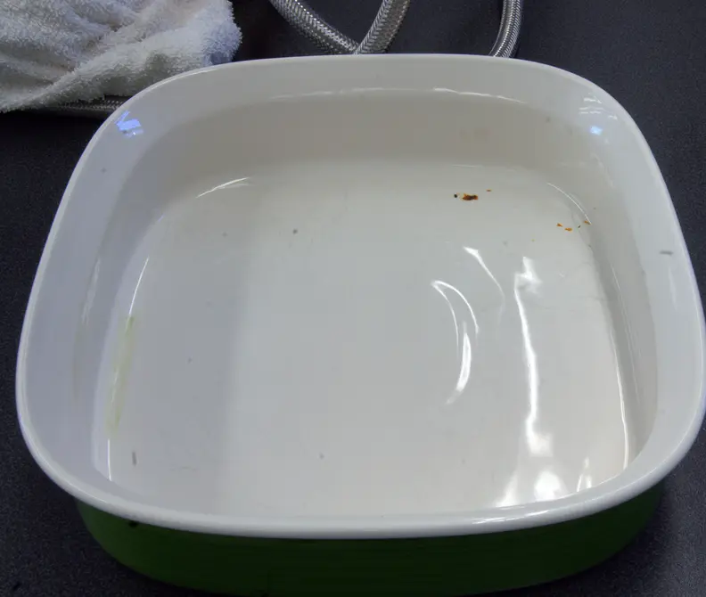 KitchenAid KDTM354DSS lasagna after tough cycle