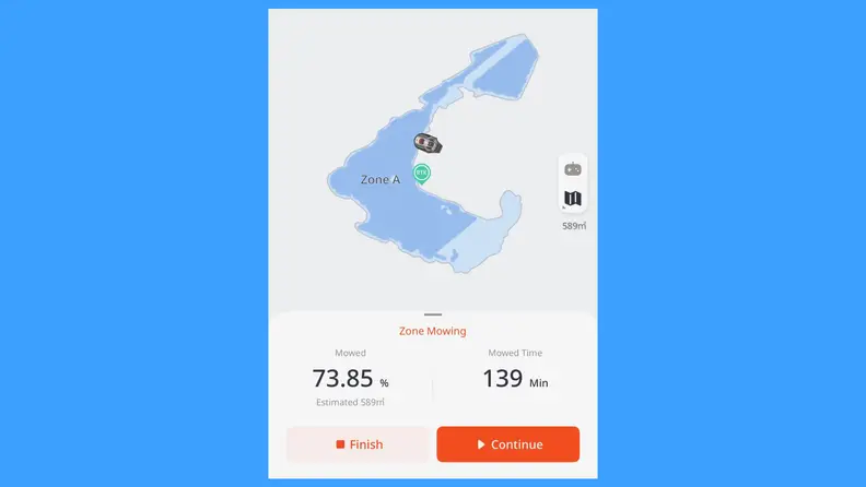 Screenshotted map of Sunseeker Elite X7 robot mower.