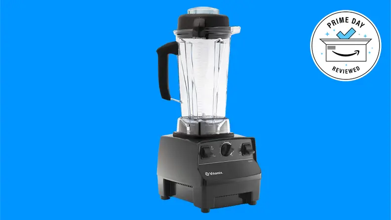 Vitamix blender on blue background