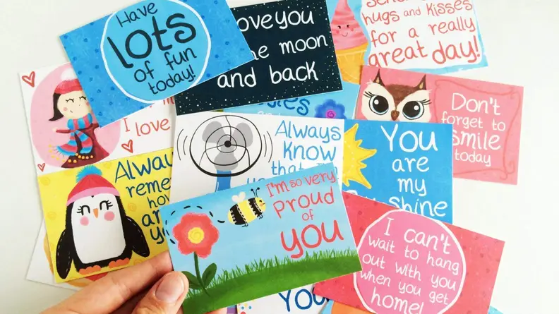 Tuck a cute and colorful note in their lunch box.