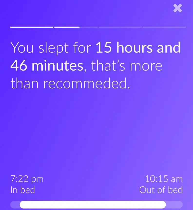 Eight app time slept