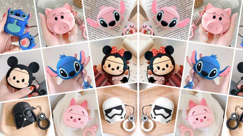 Cases shaped like Disney characters.