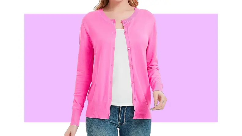 pink Cardigan sweater