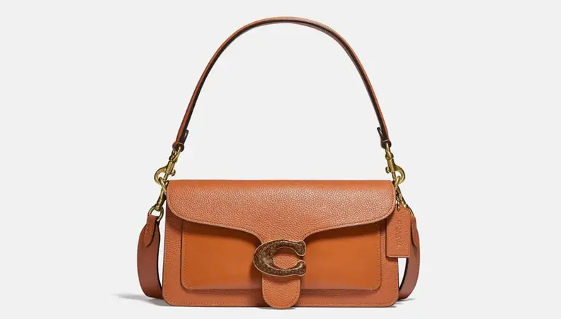 A brown leather purse