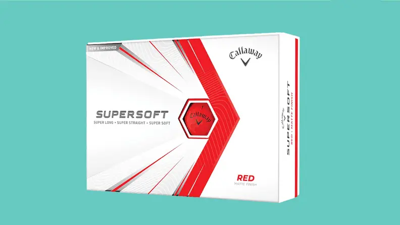 Callaway's supersoft golf balls on blue background