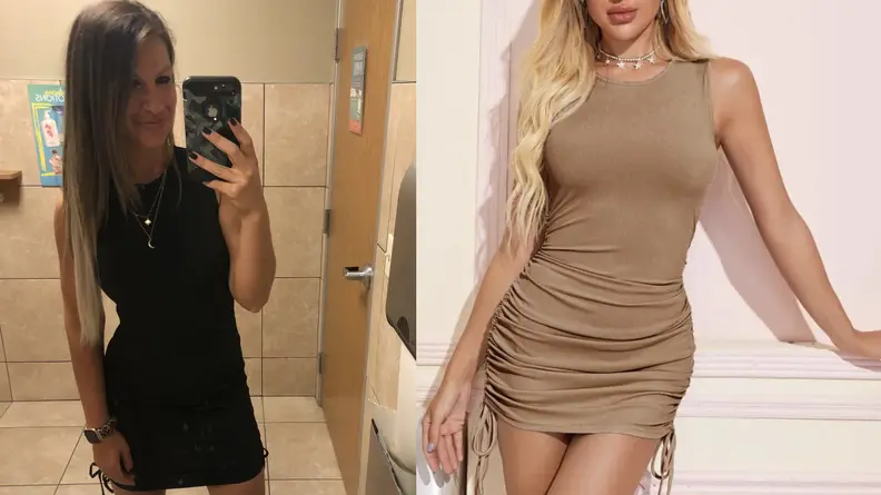 Shein bodycon ruched dress