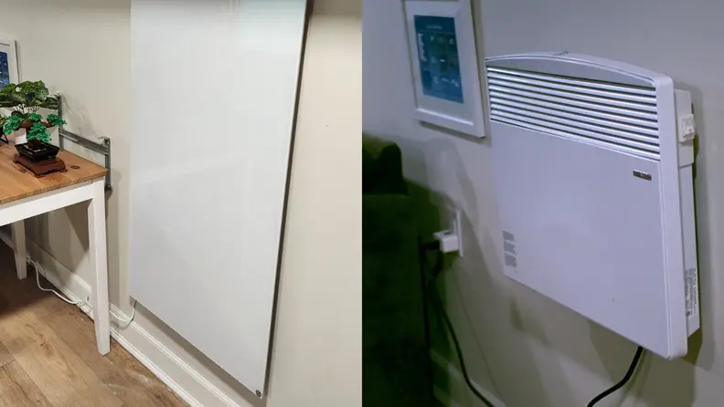 Two wall mounted heaters side by side