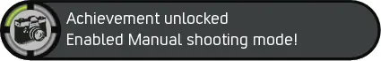 Achievement badge for unlocking the Nikon 1 J4's manual shooting mode