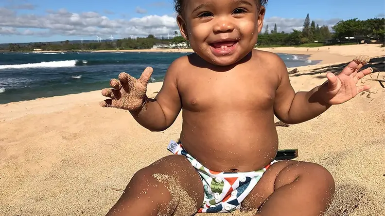 The Nageuret Reusable Swim Diaper is an adjustable diaper that grows with your child.