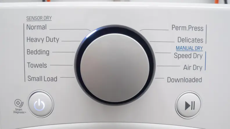 LG DLE3500W dryer selector knob
