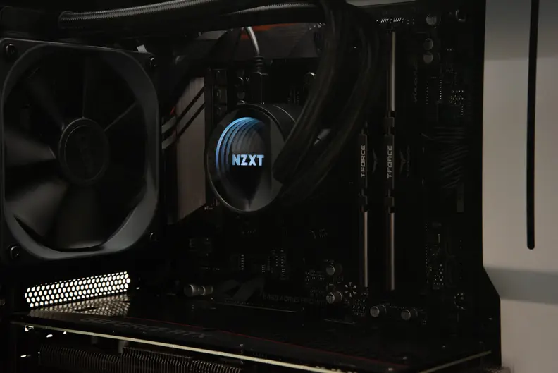 Closeup of the CPU cooler