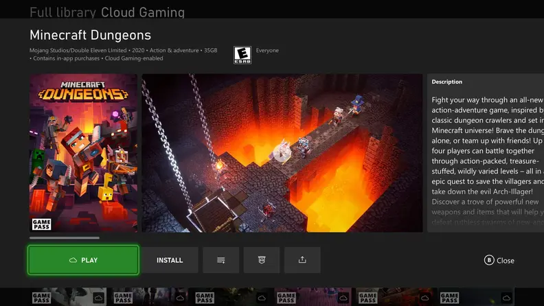 A screenshot of an Xbox game menu