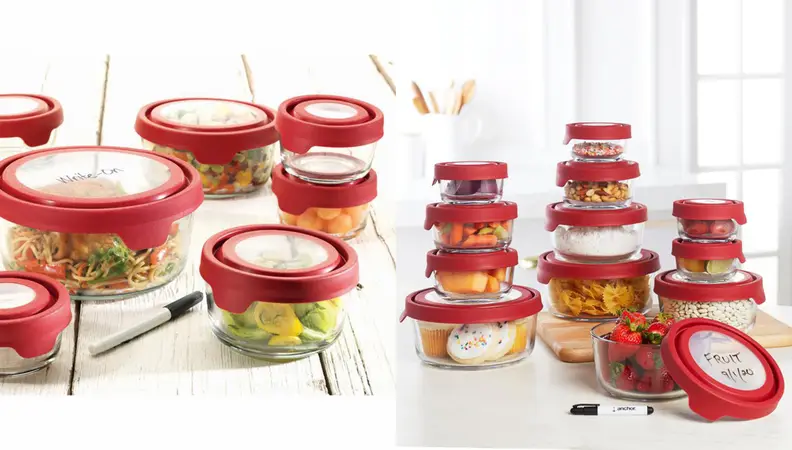 storage sets with red lids