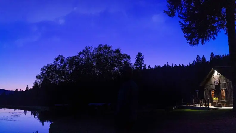 The twilight sky over the ranch
