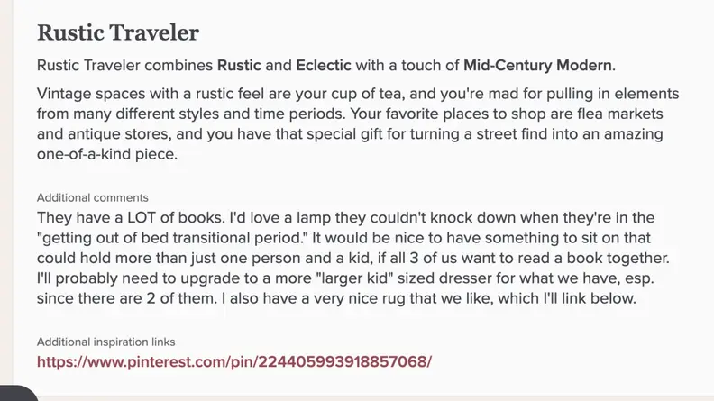A block of text that describes what Rustic Traveler means