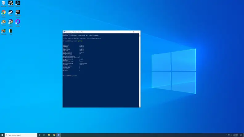 A screenshot of the Windows 10 desktop