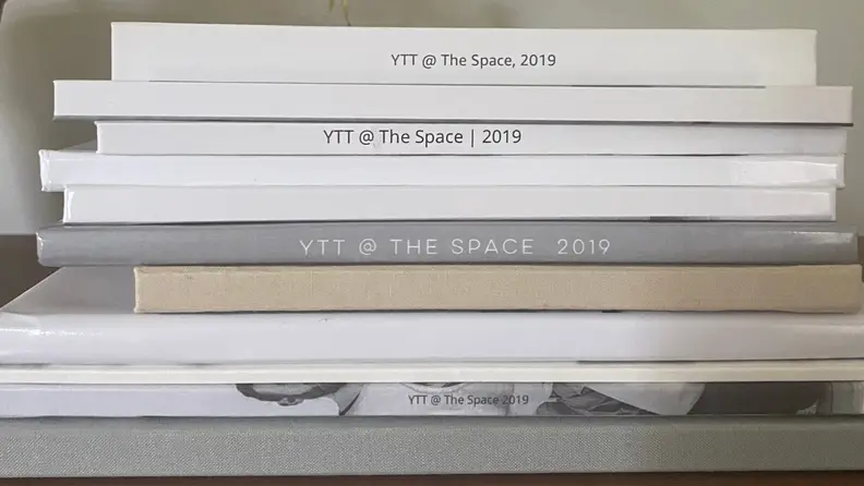 A stack of online photo books