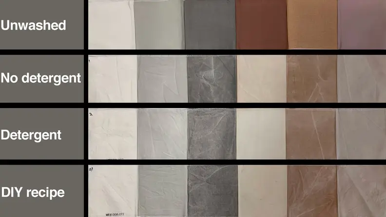 The stain strips from a DIY laundry detergent recipe