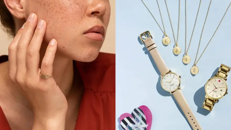 Mejuri Signet Ring / Kate Spade Initial Necklace