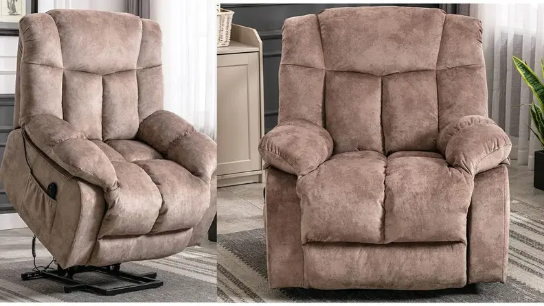 2 views of a canmov recliner in a side-by-side arrangement