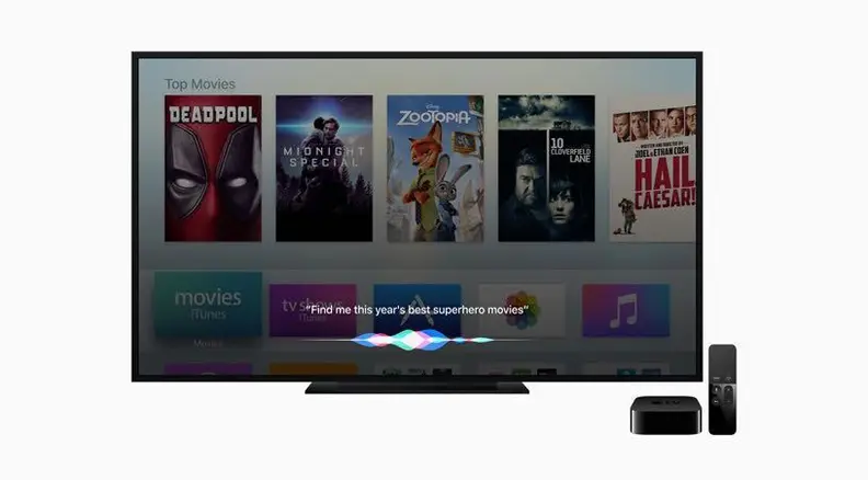 An image of a TV with text at the bottom