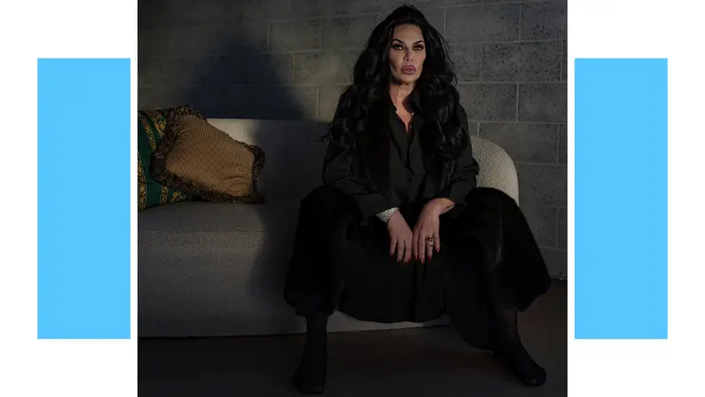 Renee Graziano wearing a monochromatic black outfit.