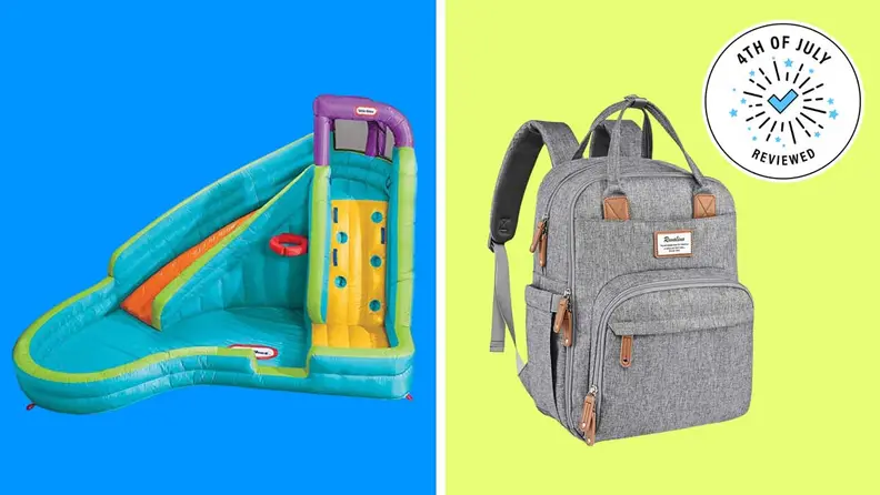 Little Tikes inflatable slide, Ruvalino diaper bag