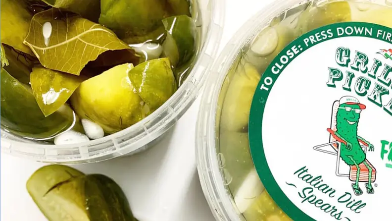 Pickle spears in jar