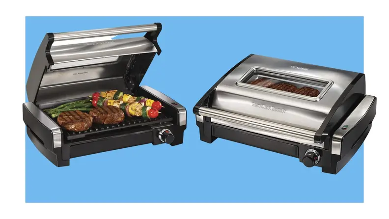 The Cuisinart Griddler Deluxe in front of a background.