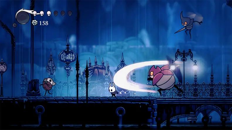 A boss fight in a blue world
