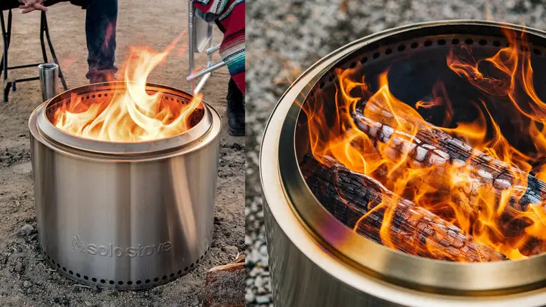 People gather around a Solo Stove Bonfire.
