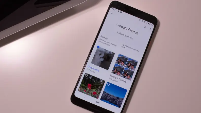 Google photo app on a smartphone