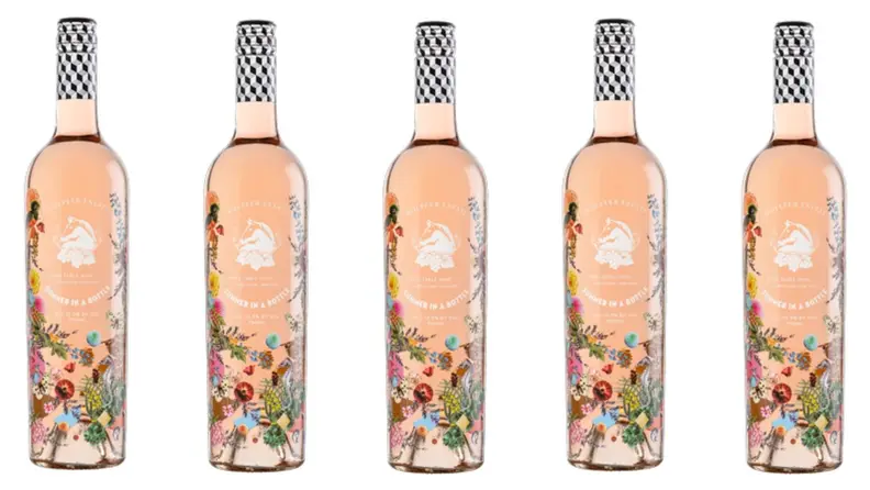 Bottles of rosé against a white background.