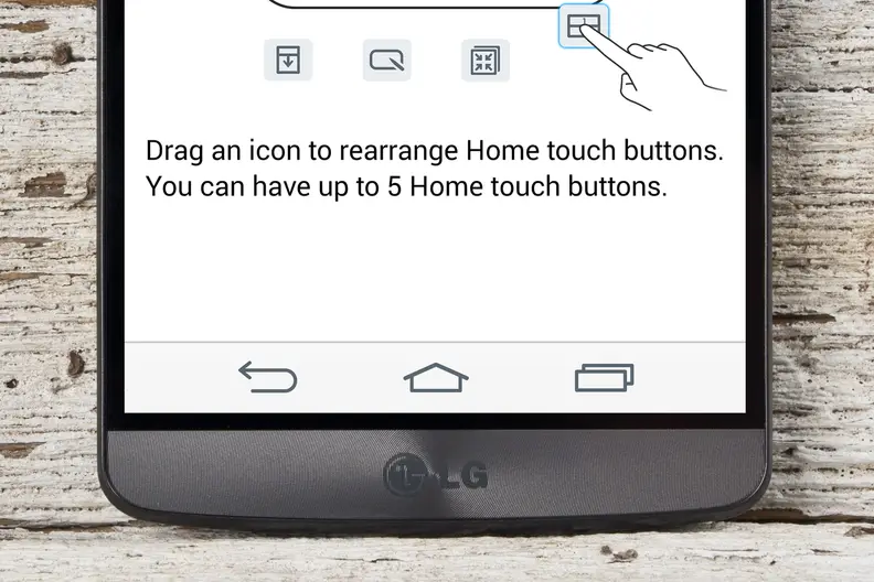 A render of the LG G3's customizable menu icons.
