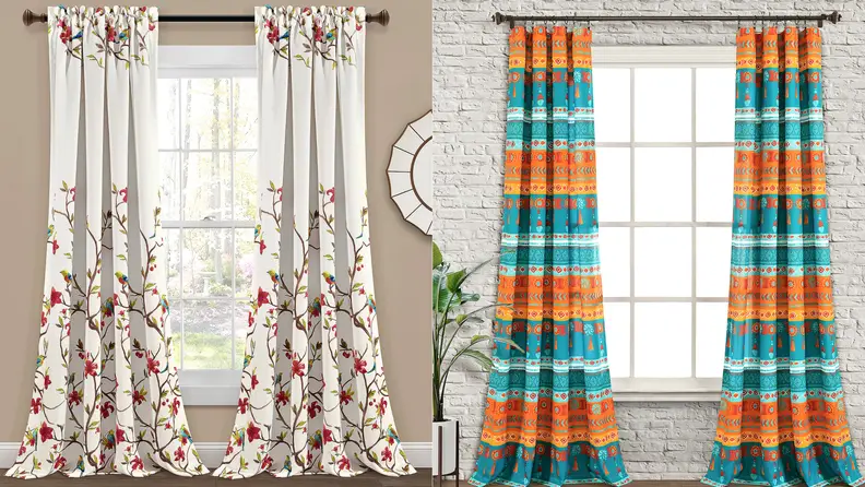 A split panel of two curtains from QVC, one of the best places to buy curtains online.
