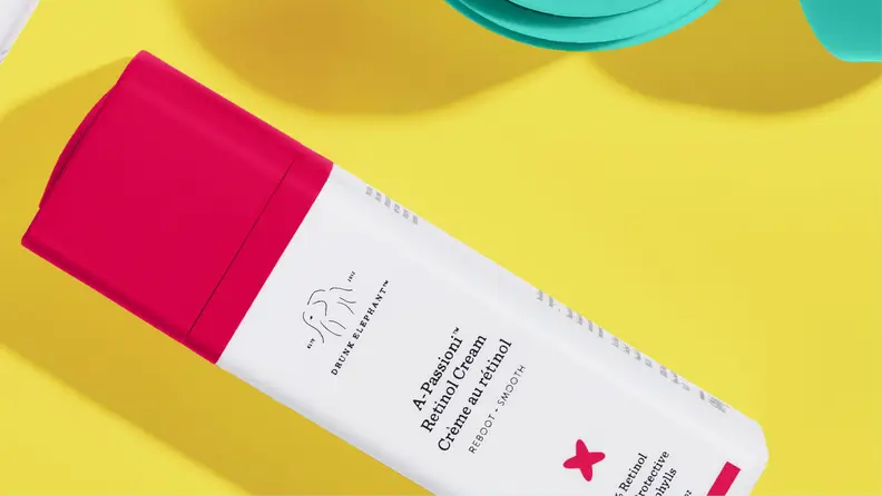 Close up of a Drunk Elephant retinol cream.