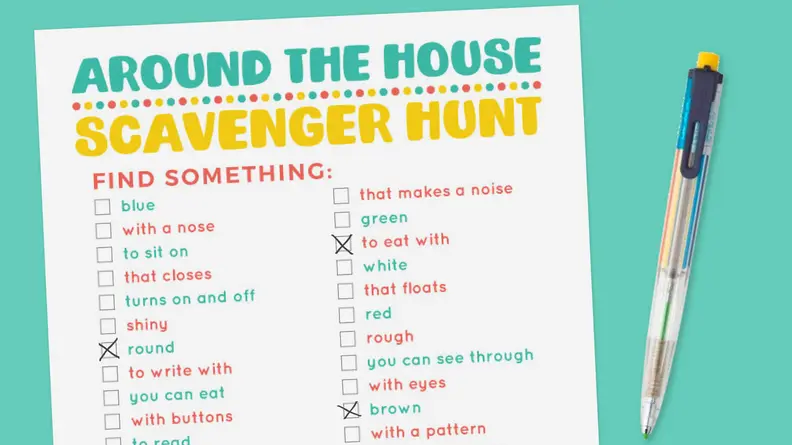 Everyday household items are the key to this scavenger hunt.