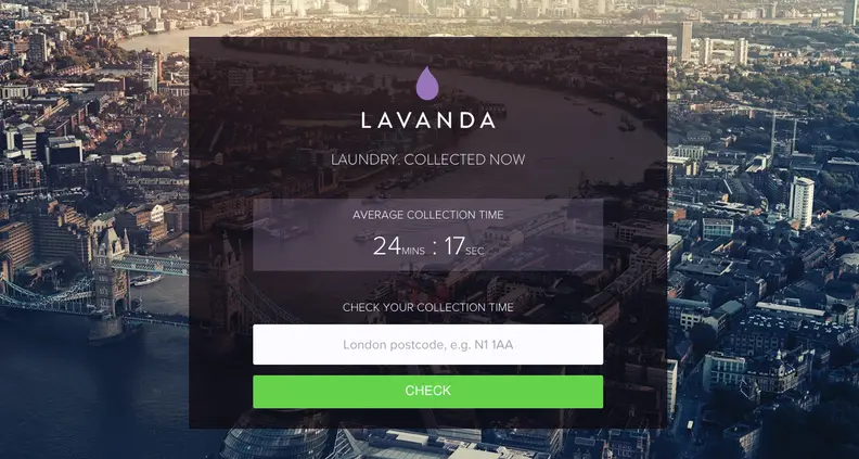 Average pick up time for Lavanda is currently less than 25 minutes.