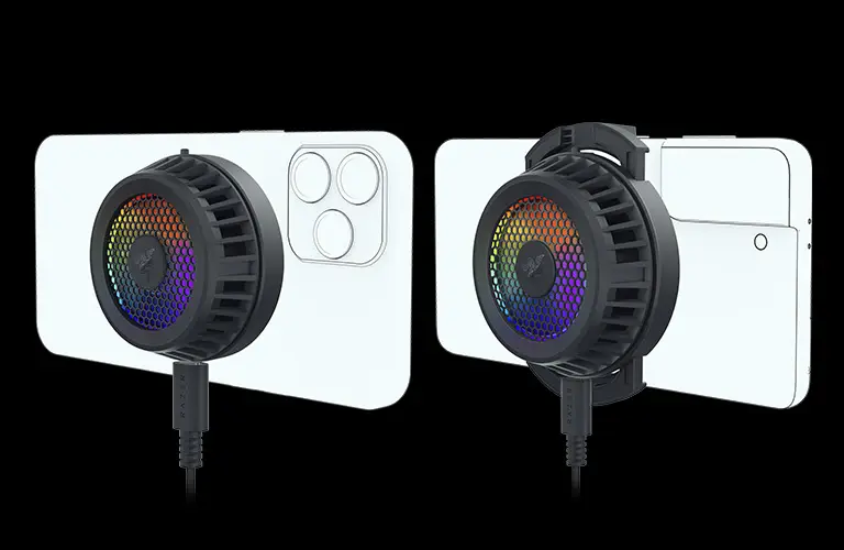A side-by-side of both cooler models, with the Magsafe edition on the left, and the clamp-supported model on the right.
