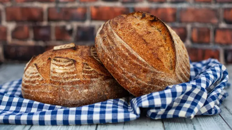 Sourdough Bread on picnic cloth