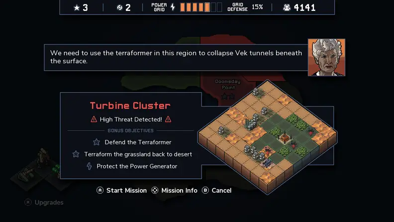 Menu Screen showing objectives