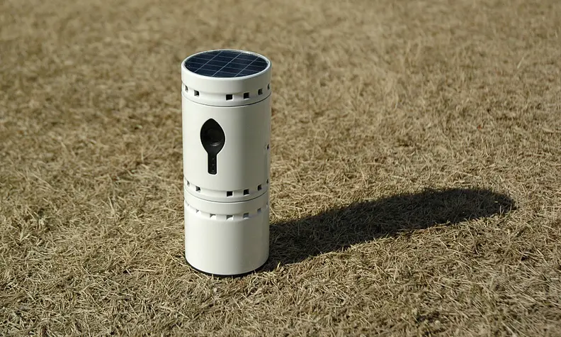 The smart sensor is just under 7 inches tall, making it an unobtrusive presence in the farm.