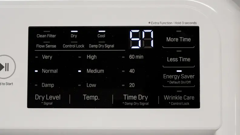 Of all the extra features that the LG DLE7100W dryer has, Wrinkle Care is our favorite.