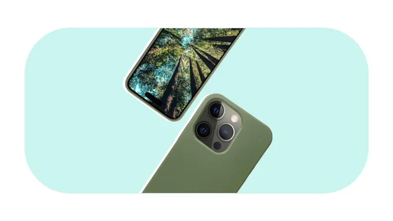 Product shot of an olive green iPhone case.